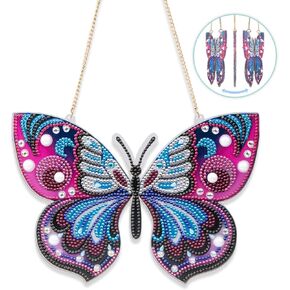 Sonsage Diamond Art Painting Kits Hanging Pendant,Christmas Bee Diamond Art Hanging Sign DIY Special Shaped Crystal Wreath Ornaments for Home Decor Gift