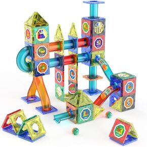 132Pcs Magnetic Tiles Marble Run Building Set for Kids, Marble Run Race Magnet Blocks Toys, Child STEM Learning & Educational Brain Development Toys for Age 6+ 7 8 9 10 Boys Girls Birthday Xmas Gift in Kuwait