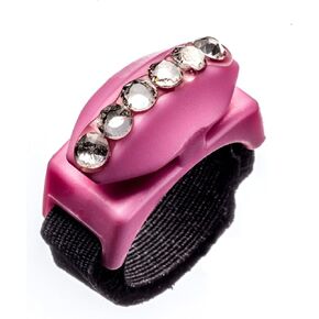 Patented Ceramic Blade Ring Quick Thread, Yarn & Embroidery Floss Cutter with Clear Crystals - Pink