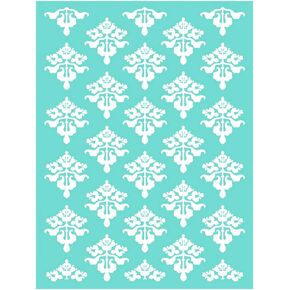 OLYCRAFT استنسل طباعة الشاشة الحريرية ذاتية اللصق، نمط قابل لإعادة الاستخدام، نمط زهرة للرسم على القماش الخشبي، تي شيرت جداري، سبورة طباشير حائطية، ديكورات منزلية من السيراميك الخشبي (11 × 8.7 بوصة) - #06