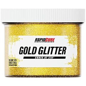 Rapid Cure® Gold Glitter Screen Printing Ink (5 Gallon - 640oz.) - Plastisol Ink for Screen Printing Fabric - Low Temp. Curing Plastisol by Screen Print Direct - Gold Glitter Silk Screen Printing Ink