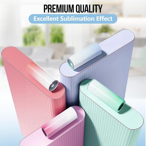 IZLYN 8 Pack Stainless Steel Sublimation Blank 20oz Tumbler. DIY Heat Transfer. Straight Skinny White Double Wall Insulated Tumbler With Lid, Straw, Gift Box & Accessories in Saudi Arabia