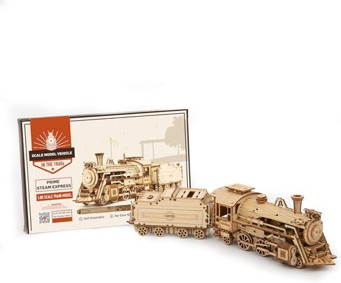روبوتايم مجموعة احجية ثلاثية الابعاد للبالغين - مجموعة احجية سيارة خشبية للبالغين والمراهقين لبناء نموذج فريد لعيد الميلاد بمقياس 1:80 برايم ستيم اكسبرس in Saudi Arabia