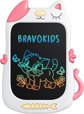 Bravokids Toys for 3-6 Years Old Girls and Boys, 8.5 inch LCD Writing Tablet Colorful Drawing Doodle Board for Kids, Educational and Learning Birthday Gifts for 3 4 5 6 7 8 Years Old Boys (White Blue) in Kuwait