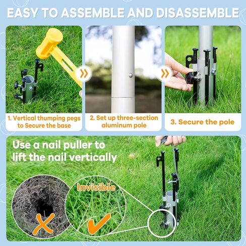 تراي ميكر مجموعة كرات حبل مع قاعدة، معدات كرة حبل مع عمود للفناء الخلفي والخارجي، مجموعة كرات حبل مع قاعدة شديدة التحمل للاطفال والكبار. in Kuwait