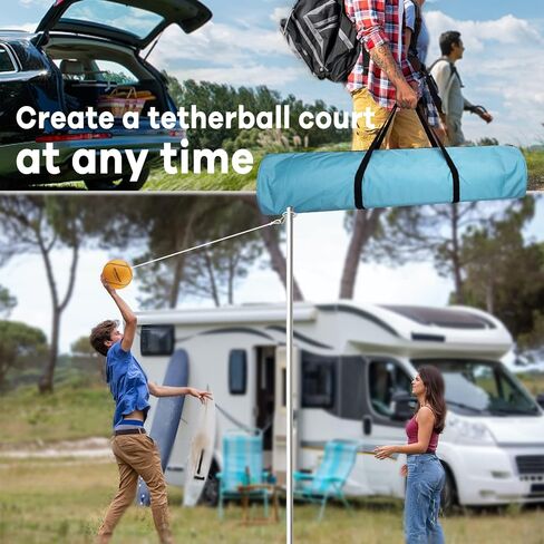 تراي ميكر مجموعة كرات حبل مع قاعدة، معدات كرة حبل مع عمود للفناء الخلفي والخارجي، مجموعة كرات حبل مع قاعدة شديدة التحمل للاطفال والكبار. in Kuwait