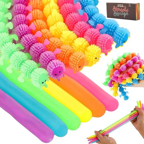 نودلز فيدجيت الحسية من 16 قطعة، العاب حسية مزخرفة للاطفال المصابين بالتوحد، العاب فيدجيت هادئة لتخفيف التوتر، لعبة مهدئة قابلة للتمدد، هدايا الحفلات للاطفال من سن 3-5 4-8 سنوات in Kuwait