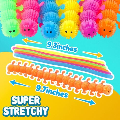 نودلز فيدجيت الحسية من 16 قطعة، العاب حسية مزخرفة للاطفال المصابين بالتوحد، العاب فيدجيت هادئة لتخفيف التوتر، لعبة مهدئة قابلة للتمدد، هدايا الحفلات للاطفال من سن 3-5 4-8 سنوات in Kuwait