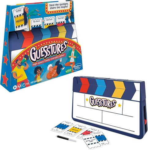 Hasbro Gaming Guesstures Game, Charades Game for 4 or More Players, Includes Customizable Cards and Clapper, Family Party Game for Ages 8 and Up in Saudi Arabia