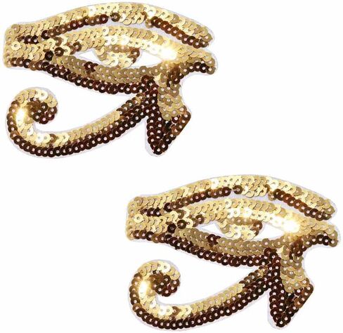 Eye of Horus Sequin Glitter Embroidered Iron on Patches 2 Pieces Set in Saudi Arabia