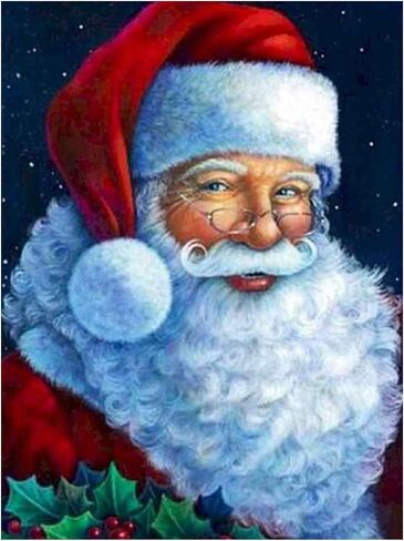MXJSUA Christmas Diamond Painting Kit, Santa Claus Diamond Art Painting Kits for Adults Kids, Round Diamond Dots Art Painting Kits for Gift Decoration, Full Drill Diamond Painting 12x16 Inch/30x40cm in Saudi Arabia