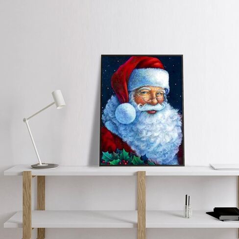 MXJSUA Christmas Diamond Painting Kit, Santa Claus Diamond Art Painting Kits for Adults Kids, Round Diamond Dots Art Painting Kits for Gift Decoration, Full Drill Diamond Painting 12x16 Inch/30x40cm in Saudi Arabia