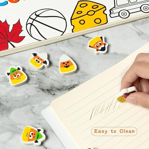 Haooryx 60Pcs Fall Pumpkin Mini Eraser for Kids Bulk Novelty Autumn Pumpkin Shape Pencil Eraser 3D Miniature Desk Puzzle Eraser for Student Homework Reward Classroom Prizes Fall Gift Filler Supplies in Kuwait