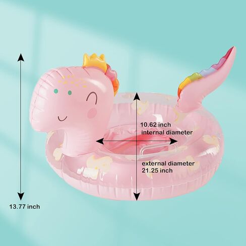 حلقة سباحة للأطفال من Xmasmate - عوامة سباحة للأطفال على شكل ديناصور قابلة للنفخ مع مقعد أمان للأطفال الصغار من عمر 12 إلى 36 شهرًا، حلقة عائمة للخصر للأطفال، حمام السباحة، ألعاب الشاطئ العائمة، لوازم الحفلات in Kuwait