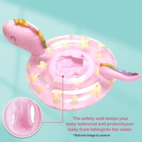 حلقة سباحة للأطفال من Xmasmate - عوامة سباحة للأطفال على شكل ديناصور قابلة للنفخ مع مقعد أمان للأطفال الصغار من عمر 12 إلى 36 شهرًا، حلقة عائمة للخصر للأطفال، حمام السباحة، ألعاب الشاطئ العائمة، لوازم الحفلات in Kuwait