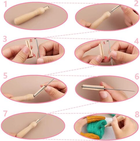 128 Pieces Needle Felting Kit, 36 Colors Wool Roving Set with Wool Felt Tools and Foam Mat, Felting Starter Kit, Needle Wool Felting Tools Kit for DIY Craft Home Decoration Gift in Kuwait