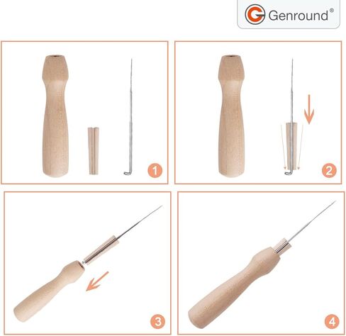 مجموعة أدوات التلبيد بالإبرة المكونة من 50 لونًا من Genround، مجموعة أدوات التلبيد الكاملة من الصوف، مجموعة أدوات التلبيد الكاملة من أدوات اللباد الصوفية مع لوازم التلبيد بإبرة الحيوانات حرفة غزل ألياف الصوف للمبتدئين in Kuwait