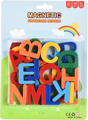 Amazaque Magnet الأبجدية الإنجليزية - مغناطيس الثلاجة لتعزيز المفردات - مجموعة ألعاب تعليمية ABC ملونة لتعلم ما قبل المدرسة - لعبة تهجئة للأطفال - مغناطيس الثلاجة للأطفال الصغار in Kuwait