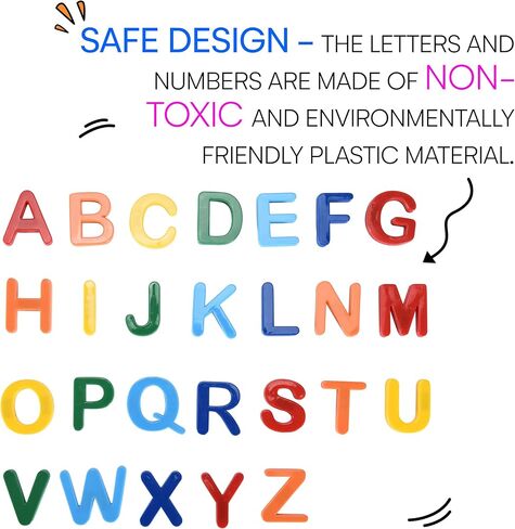 Amazaque Magnet الأبجدية الإنجليزية - مغناطيس الثلاجة لتعزيز المفردات - مجموعة ألعاب تعليمية ABC ملونة لتعلم ما قبل المدرسة - لعبة تهجئة للأطفال - مغناطيس الثلاجة للأطفال الصغار in Kuwait