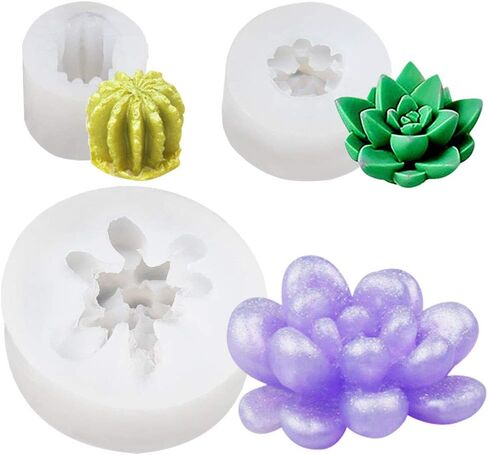 قالب سيليكون نباتات نباتية من SAKOLLA - 3 قطع من قوالب البتلات الوردية لتزيين الكيك والصابون المصنوع يدويًا من مادة إيبوكسي الراتنج والبوليمر والشمع وما إلى ذلك in Kuwait