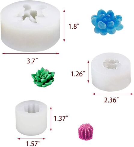 قالب سيليكون نباتات نباتية من SAKOLLA - 3 قطع من قوالب البتلات الوردية لتزيين الكيك والصابون المصنوع يدويًا من مادة إيبوكسي الراتنج والبوليمر والشمع وما إلى ذلك in Kuwait