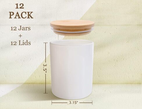 جرة شمعة Aroparc، حاوية شموع بالجملة، 12 عبوة جرة شموع 10oz مع جرة بهلوان لصنع الشموع، علب الشموع، مستلزمات صنع الشموع (العنبر) in Kuwait