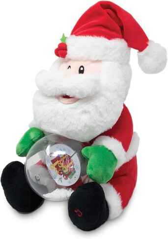 Cuddle Barn - Snowglobe Santa | Animated Christmas Santa Claus with LED Light Stuffed Animal Plush Toy | Dances Around to Here Comes Santa Claus for Xmas, Gifts, Birthdays, 11 Inches in Kuwait