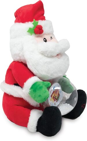 Cuddle Barn - Snowglobe Santa | Animated Christmas Santa Claus with LED Light Stuffed Animal Plush Toy | Dances Around to Here Comes Santa Claus for Xmas, Gifts, Birthdays, 11 Inches in Kuwait