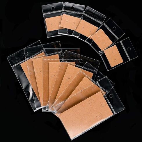 500 Set Earrings Display Card with Clear Resealable Bags, Earring Display Cards for Ear Studs for DIY (Black) in Saudi Arabia