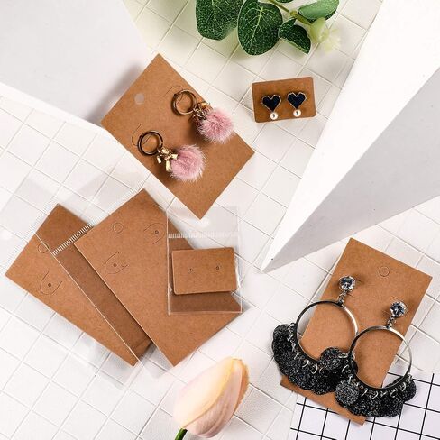 500 Set Earrings Display Card with Clear Resealable Bags, Earring Display Cards for Ear Studs for DIY (Black) in Saudi Arabia