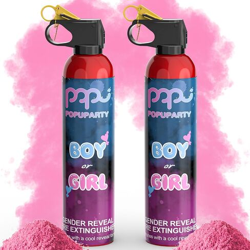 POPUPARTY 2 Pack Pink & Blue Gender Reveal Fire Extinguisher Color Blaster in Kuwait