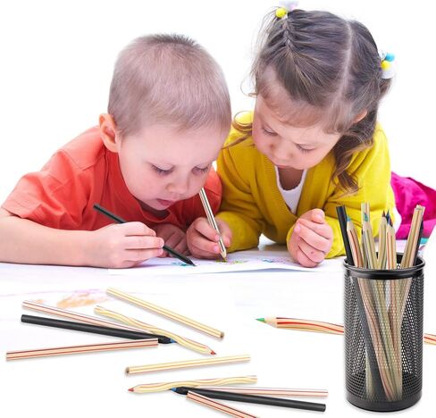 Needbrock 36 Pcs Rainbow Colored Pencils for Kids, 3 Different Types of Colored Rainbow, Rainbow Pencils for Adults Kids Coloring School Classroom Art Drawing Supplies(6.89 X 0.28 Inch) in Kuwait