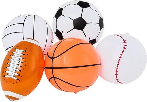 مجموعة كرات رياضية صغيرة من توب ريس - كرة رياضية صغيرة قابلة للنفخ مقاس 9 بوصات - كرات كرة قدم قابلة للنفخ على الشاطئ للأطفال والشاطئ وألعاب حمام السباحة والألعاب المائية - ديكورات حفلات كرة السلة والبيسبول in Kuwait