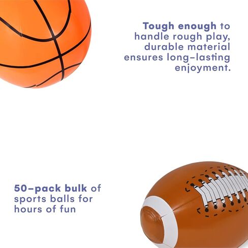 مجموعة كرات رياضية صغيرة من توب ريس - كرة رياضية صغيرة قابلة للنفخ مقاس 9 بوصات - كرات كرة قدم قابلة للنفخ على الشاطئ للأطفال والشاطئ وألعاب حمام السباحة والألعاب المائية - ديكورات حفلات كرة السلة والبيسبول in Kuwait