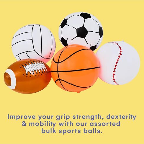 مجموعة كرات رياضية صغيرة من توب ريس - كرة رياضية صغيرة قابلة للنفخ مقاس 9 بوصات - كرات كرة قدم قابلة للنفخ على الشاطئ للأطفال والشاطئ وألعاب حمام السباحة والألعاب المائية - ديكورات حفلات كرة السلة والبيسبول in Kuwait