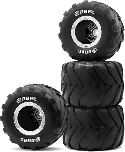 مجموعة إطارات حافة عجلة الشاحنة الكبيرة OGRC 1.0 RC لسيارة FCX24 SCX24 C10 JLU Deadbolt Gladiator Bronco 1/24 الزاحفة (أسود) in Kuwait