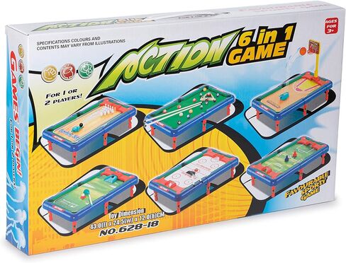 6 in 1 Sports Table Games for Kids - Mini Tabletop Pool, Hockey, Ice Hockey, Basketball, Golf, and Bowling - Great for Teaching Kids - Sports Games with Accessories in Kuwait