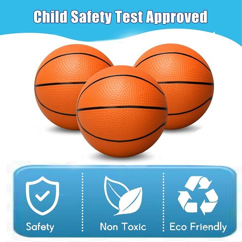 كرات كرة سلة صغيرة إسفنجية برتقالية مقاس 12.7 سم لمجموعة الأطواق الصغيرة الداخلية، كرة سلة إسفنجية ناعمة ترتفع ببطء| كرات الشاطئ لحمام السباحة، هدية رياضية رائعة للبالغين والأطفال، كرة الإجهاد الحسي (3 عبوات) in Kuwait