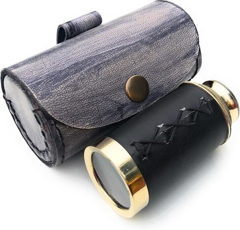Brass Telescope Handheld Pirate Navigation Telescope with Cylindrical Leather Bag Brass Nautical Spyglass Gifting for Travelers Adventure Enthusiasts Collectible in Saudi Arabia