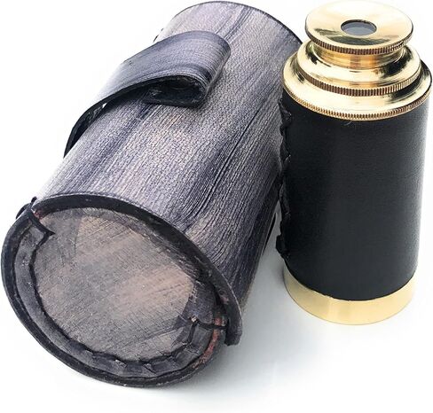 Brass Telescope Handheld Pirate Navigation Telescope with Cylindrical Leather Bag Brass Nautical Spyglass Gifting for Travelers Adventure Enthusiasts Collectible in Saudi Arabia