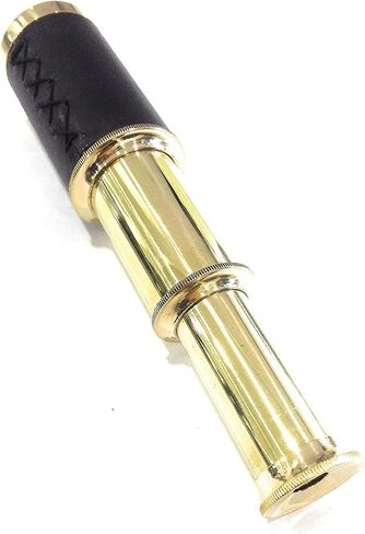 Brass Telescope Handheld Pirate Navigation Telescope with Cylindrical Leather Bag Brass Nautical Spyglass Gifting for Travelers Adventure Enthusiasts Collectible in Saudi Arabia