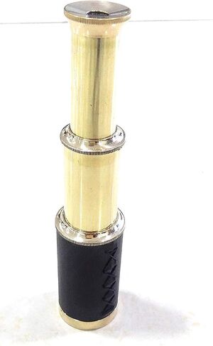 Brass Telescope Handheld Pirate Navigation Telescope with Cylindrical Leather Bag Brass Nautical Spyglass Gifting for Travelers Adventure Enthusiasts Collectible in Saudi Arabia