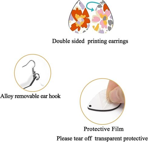 glacely 36 Pcs Sublimation Blank Earrings Unfinished Heat Transfer Sublimation Printing Earrings with Earring Hooks and Jump Rings and Earring Cards for Jewelry DIY Making(3 Shapes) in Kuwait