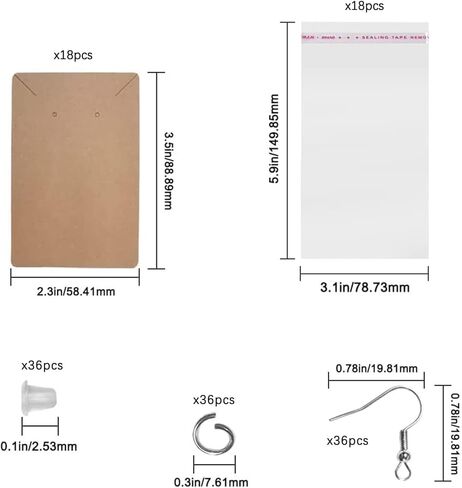 glacely 36 Pcs Sublimation Blank Earrings Unfinished Heat Transfer Sublimation Printing Earrings with Earring Hooks and Jump Rings and Earring Cards for Jewelry DIY Making(3 Shapes) in Kuwait