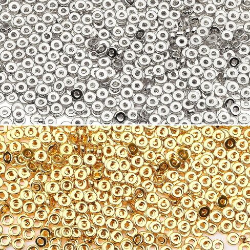 1500pcs 6mm Gold Flat Round Spacer Beads Disc Loose Jewelry Making Beads for DIY Bracelet Necklace Earring Craft Supplies in Kuwait