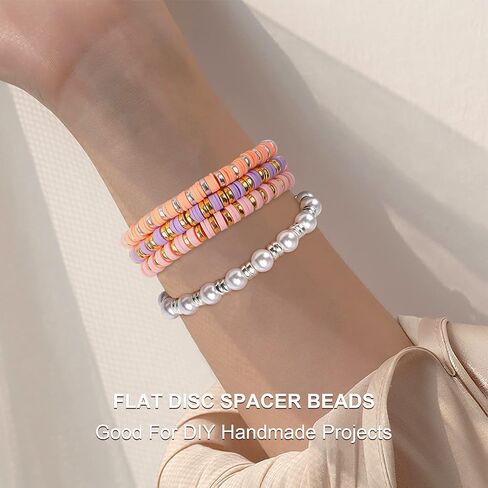 1500pcs 6mm Gold Flat Round Spacer Beads Disc Loose Jewelry Making Beads for DIY Bracelet Necklace Earring Craft Supplies in Kuwait