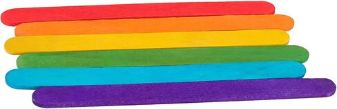 ZOENHOU 1000 PCS Colored Popsicle Sticks, Large Colored Craft Sticks Wooden Lolly Sticks Jumbo Lollipop Sticks for DIY Craft in Kuwait
