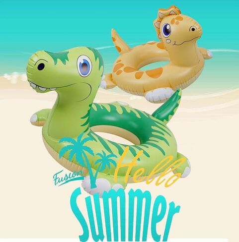 zq ديناصور بركة يطفو الأطفال 2 حزمة أنبوب حمام السباحة يطفو لحمام السباحة، نفخ حمام سباحة الأطفال يطفو طوافات السباحة حلقات السباحة الأنابيب الداخلية لحفلة حمام السباحة، تي ريكس وتريسيراتوب العوامات in Kuwait