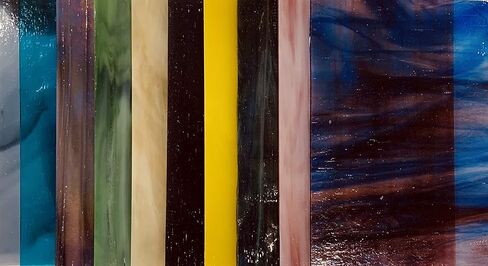 20 ورقة SPECTRUM، Wissmach، Kokomo، حزمة متنوعة متنوعة، زجاج ملون 3 مم (4 × 6 بوصة) نسيج كاتدرائيات الأوبال من Crafter's Best in Kuwait