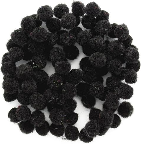 كرات بوم بوم من ايسينشالز باي ليجر ارتس - لون اسود - 7 ملم - 100 قطعة من كرات بوم بوم للفنون والحرف اليدوية - كرات بوم بوم للحرف اليدوية - كرات منفوشة للحرف اليدوية in Kuwait